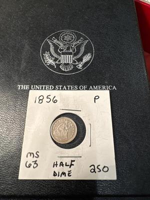 1856 P HALF DIME MS63