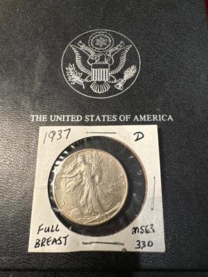 1937 D WALKING LIBERTY MS63