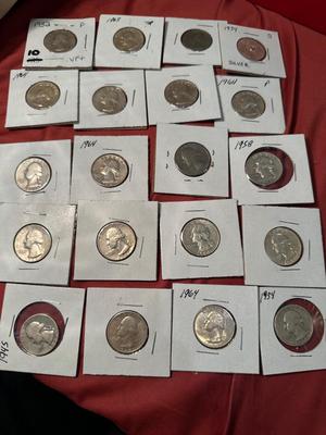Lot of 20 GEORGE WASHINGTON QUARTERS PRE 1964