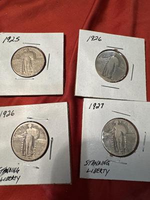 Lot of 4 Standing Liberty 1925,26,26,27