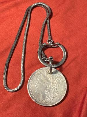 1927 MORGAN US COIN SILVER 1$ Necklace