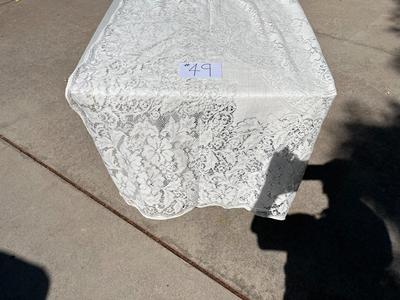 Fancy Lace Tablecloth 60" x 85" No Damage or Holes Seen