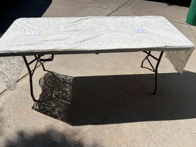 Fancy Lace Tablecloth 60" x 85" No Damage or Holes Seen