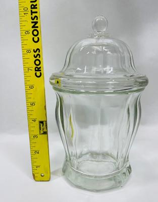 Pharmacy Apothecary Dime Storer Jar Indiana Glass Heavy Glass