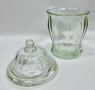 Pharmacy Apothecary Dime Storer Jar Indiana Glass Heavy Glass