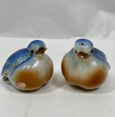 Little Birds Salt & Pepper Figurine pair set Blue Birds Bone China