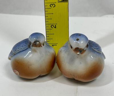 Little Birds Salt & Pepper Figurine pair set Blue Birds Bone China