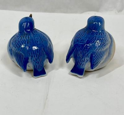 Little Birds Salt & Pepper Figurine pair set Blue Birds Bone China