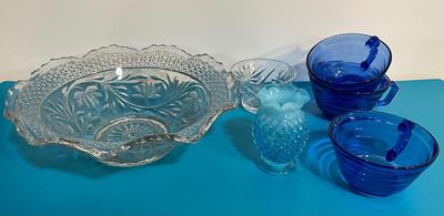 Blue glassware