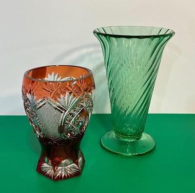 Crystal colored glassware