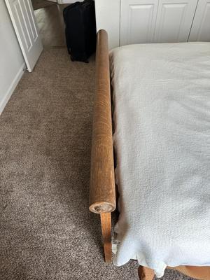 STUNNING ANTIQUE QUEEN BED WITH DENVER MATTRESS CO FIRM MATTRESS