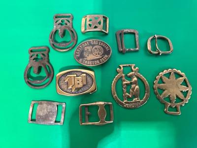 Belt buckles, vintage/modern/brass/metal
