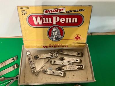 Vintage WmPenn Cigar box and bottle/can openers