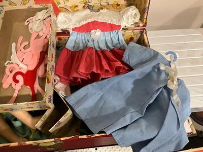 Vintage Doll suitcase with contents