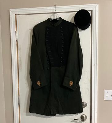 Double breasted Victorian Wool Knights Templar Masonic Uniform Coat and hat
