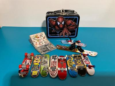 TechDecks and Spider-Man tin