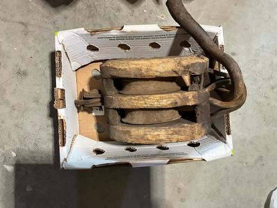 Vintage Wooden Pulley
