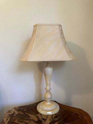 MARBLE BASE DOUBLE LIGHT TABLE LAMP