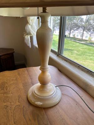 MARBLE BASE DOUBLE LIGHT TABLE LAMP