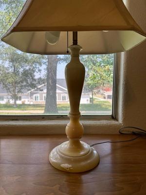 MARBLE BASE DOUBLE LIGHT TABLE LAMP