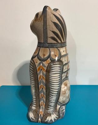 Tonala Mexico Burnished ceramic cat