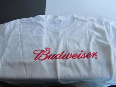 Budweiser Lot: Never Used T Shirt, Baseball Cap, and Older Decals