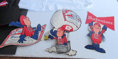 Budweiser Lot: Never Used T Shirt, Baseball Cap, and Older Decals