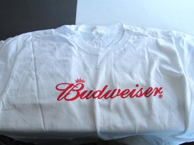 Budweiser Lot: Never Used T Shirt, Baseball Cap, and Older Decals