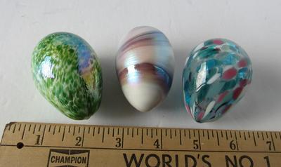 Lot of 3 Older Gibson Glass Eggs
