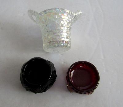 Clear Carnival Glass Toothpick and 2 Salt Dips