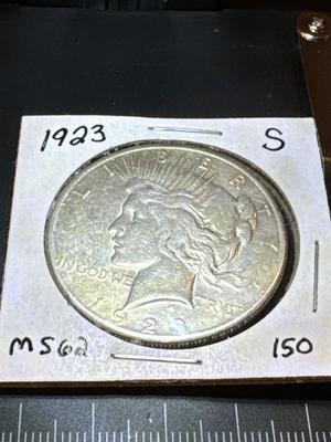 1923 PEACE DOLLAR MS 62 1016