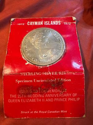 1972 SILVER WEDDING ANNIVERSARY 2 OZ TWENTY FIVE DOLLARS