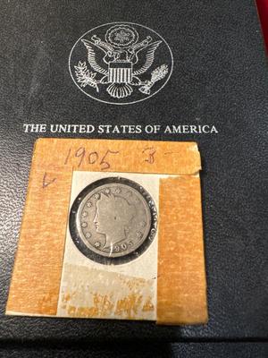 1905 V nickel US coin F