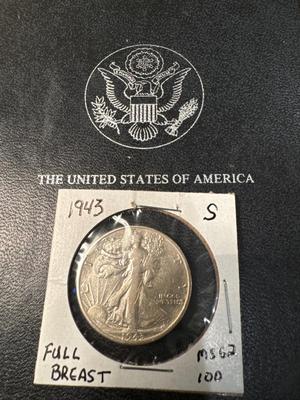 1943 S WALKING LIBERTY MS 62