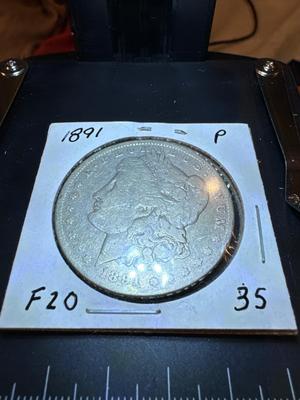 1891 P Morgan F20 US coin silver 1009