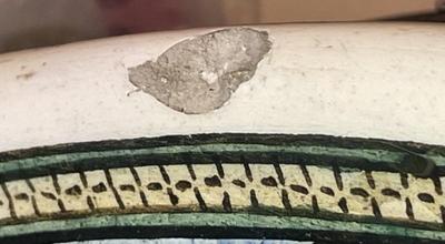 Early Turkish Heavy Stoneware 16" Charger Dish from 1800's or Earlier Preowned from an Estate as Pictured.