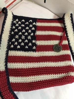 Vintage The Sak Original USA Flag Purse from an Estate in Good Preowned Condition.