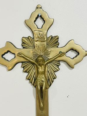 Vintage Solid Brass Crucifix Wall Cross
