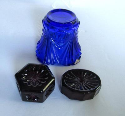 Vintage Mosser Glass Toothpick and 2 Salt Dips