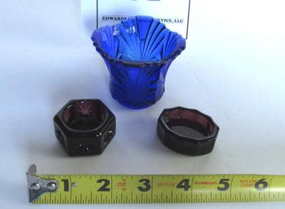 Vintage Mosser Glass Toothpick and 2 Salt Dips