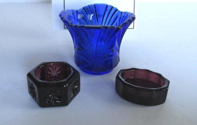 Vintage Mosser Glass Toothpick and 2 Salt Dips