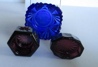 Vintage Mosser Glass Toothpick and 2 Salt Dips