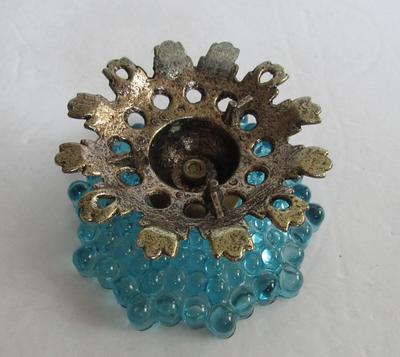 Glass/Brass Candleholder and Glass Dish