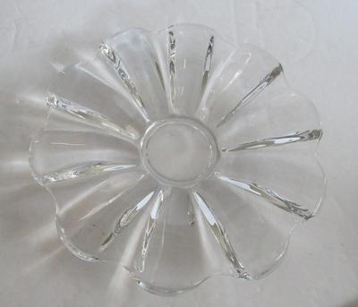 Glass/Brass Candleholder and Glass Dish