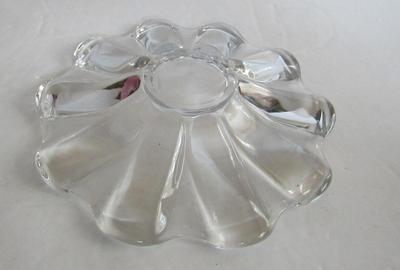 Glass/Brass Candleholder and Glass Dish
