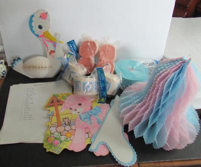 Lot of Older Baby Shower Decor