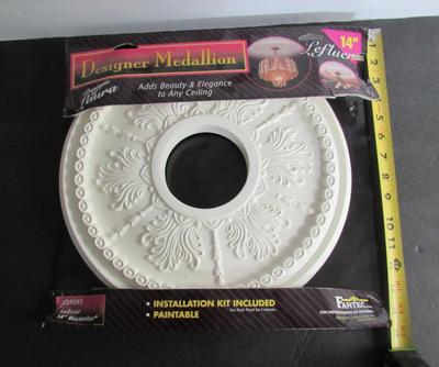 White Ceiling Medallion/Light Trim