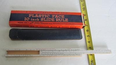 Vintage Slide Rule In Orig Box, Leather Case