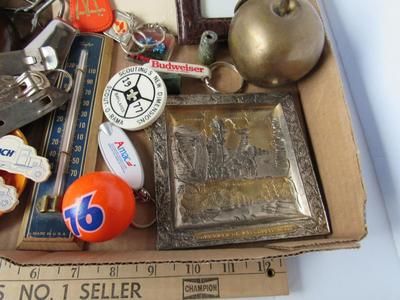 All Kinds of Junk Drawer Stuff, Photo, Metal, Brass Apple, More