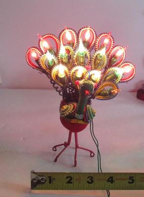 Vintage Peacock Christmas Light Decor